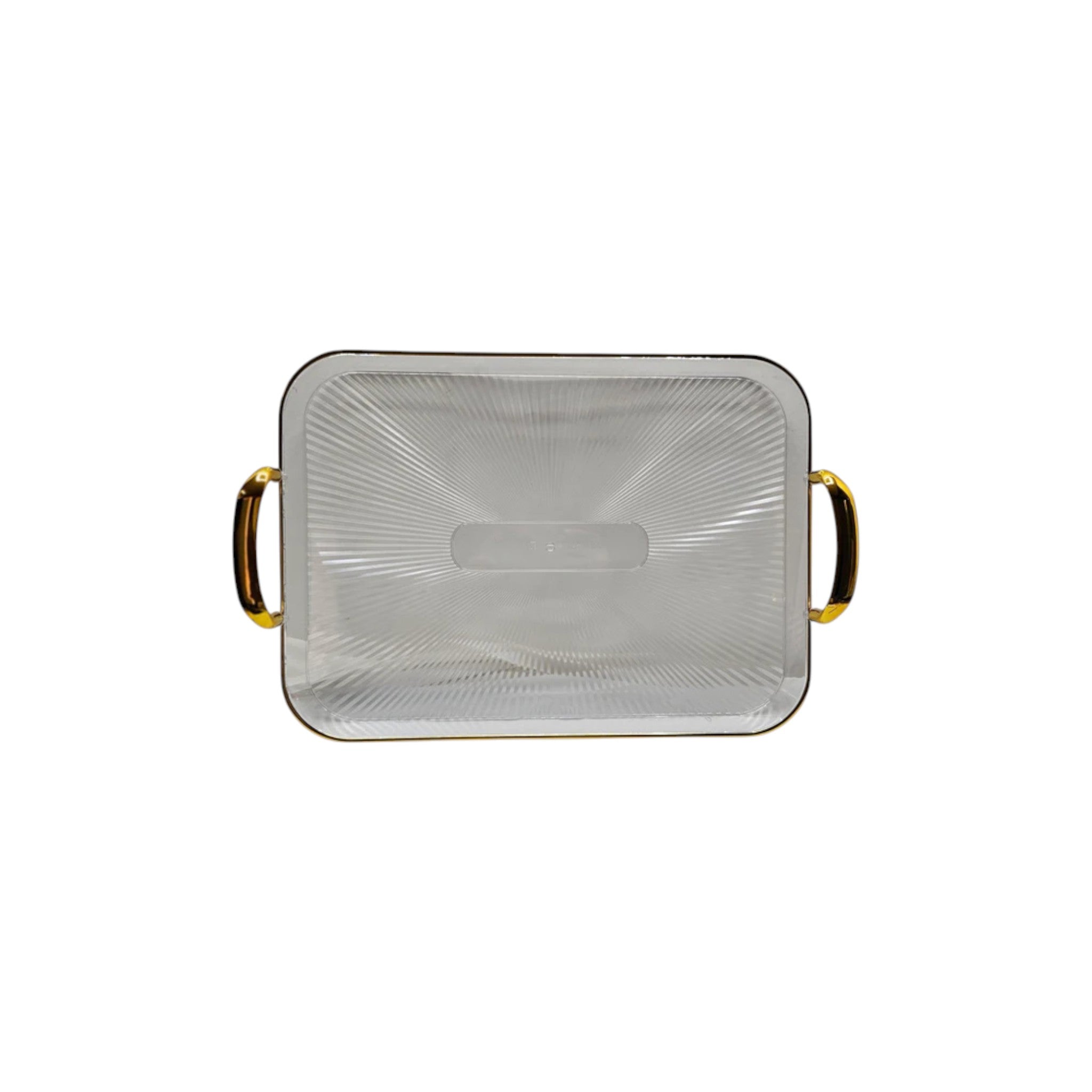 Exquisite Fruit Acrylic Glass Plate with Golden Handles 3pcs