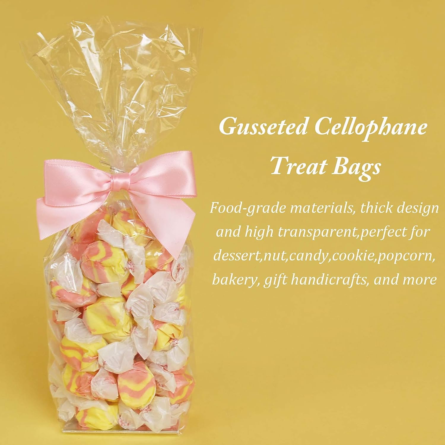 Cellophane Stand Up Food Gift Packing Bags with Gusset