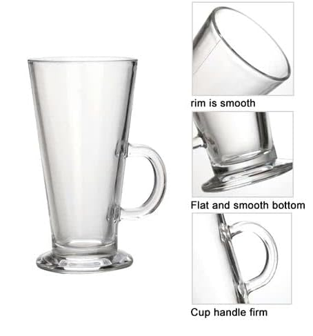 Glass Latte Coffee Mug 240ml Cup 6pack