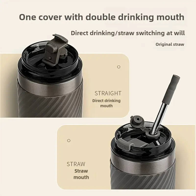 520ml Double-Wall Thermal Tumbler with Silicone Sleeve, Infuser & Retractable Stainless Steel Straw