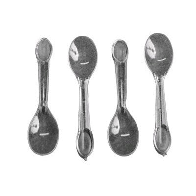 Plastic Ice Cream Spoons Clear 6.5cm Disposable 100pcs