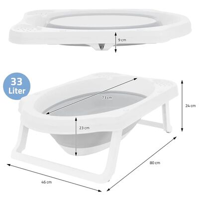 Bathroom Solutions Foldable Baby Bathtub PP 80x46x23cm