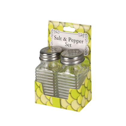 Glass Condiment Salt & Pepper Shaker 2pc Set