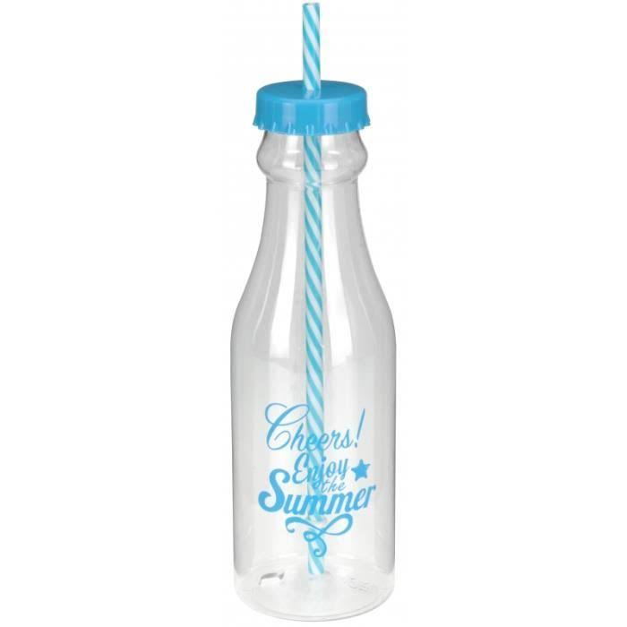 Plastic Bottle Script with Straw 13074