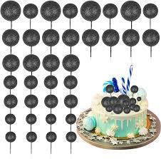 Faux Decoratiive Glitter Cake Balla Topper 20pc