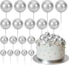 Faux Decorative Cake Topper Balls Plain 20pc