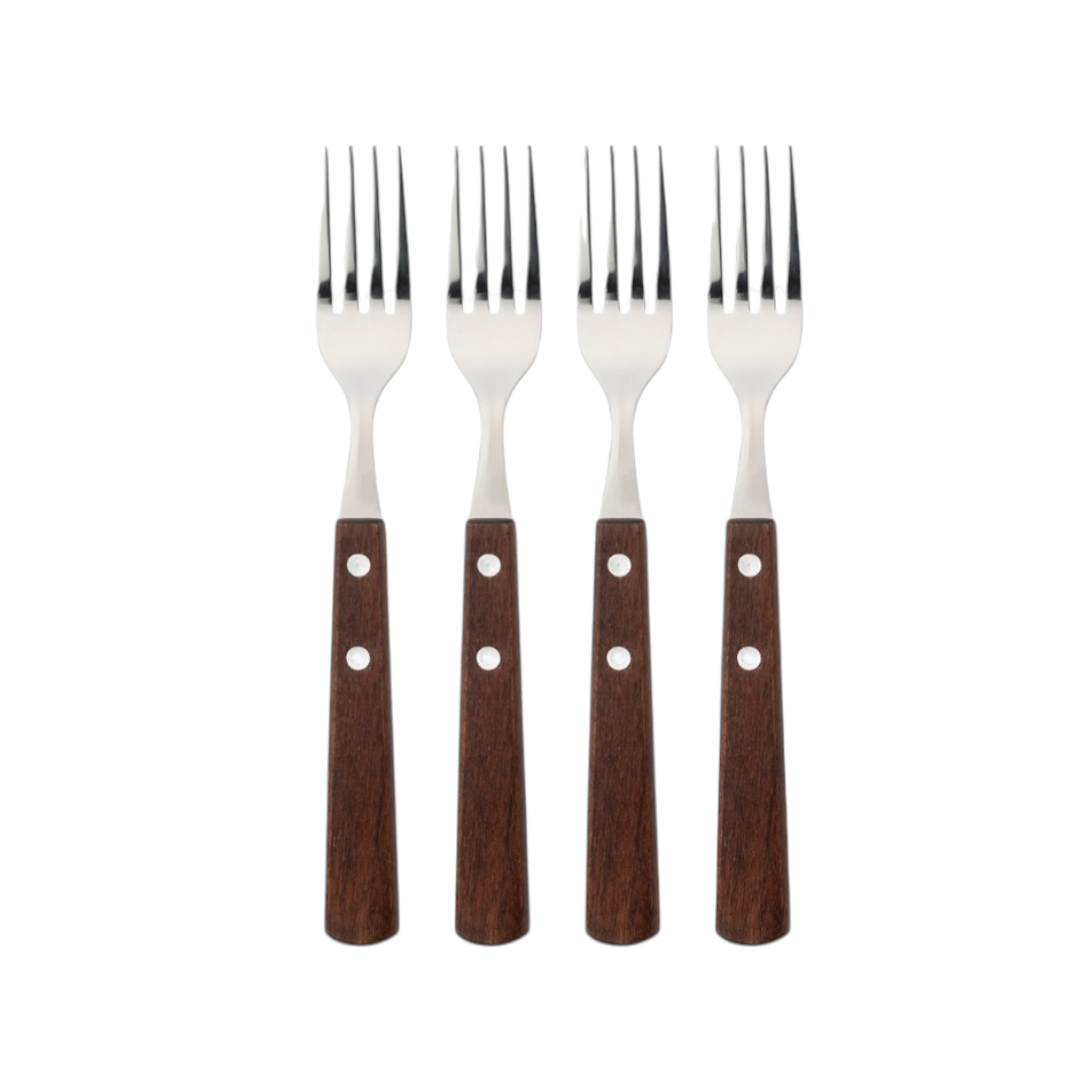 Regent Kitchen Fork with Wooden Handle 4pcs