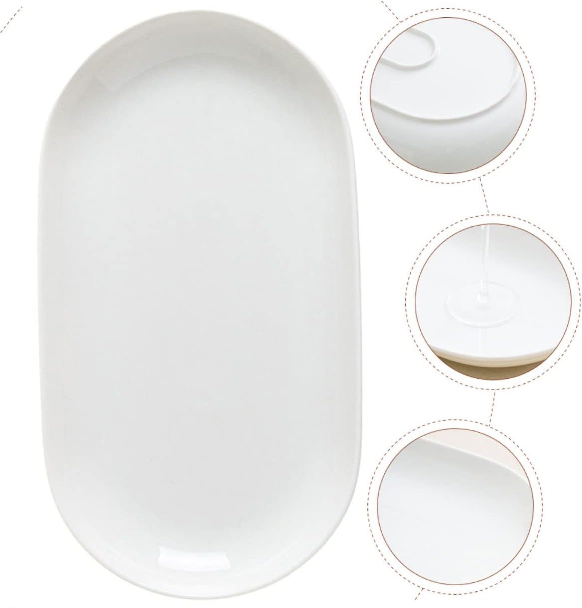 Ceramic White Serving Plate Oval 13inch 33.5x19x3.3cm