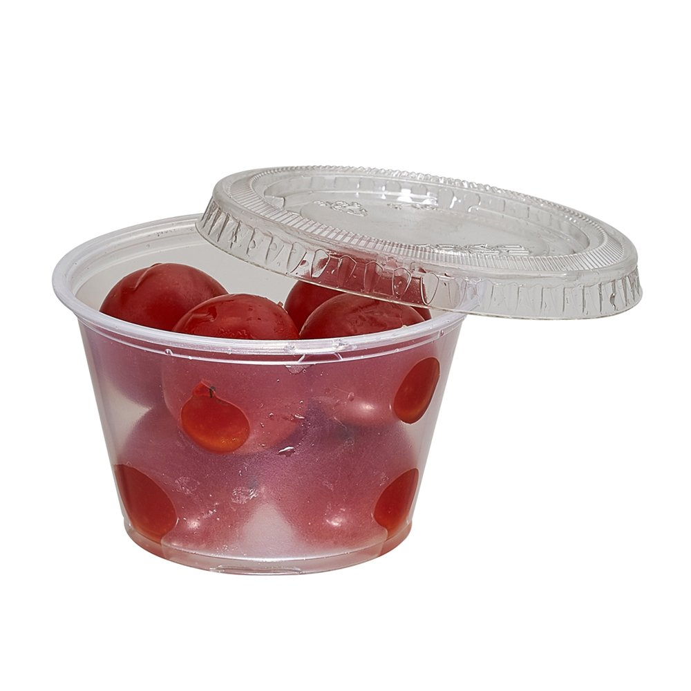 115ml PET Disposable Plastic Tubs with Lids 50pack