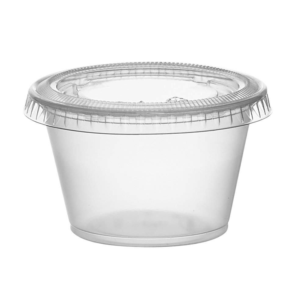 115ml PET Disposable Plastic Tubs with Lids 50pack