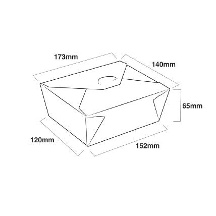 Kraft Paper Food Lunch Box No.8 1300ml 10pack