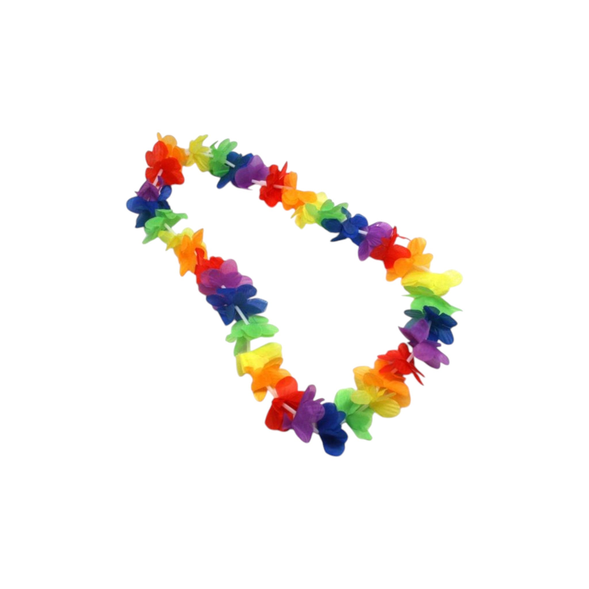 Hawaiian Multicolored Pastel Flower Lei Necklace 42cm