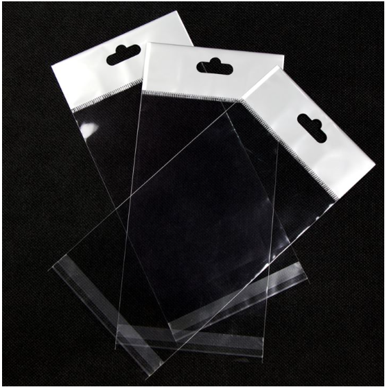 Polyprop Cellophane Selfseal Bags 7.5x13cm Euro Slot Hanging 100pack