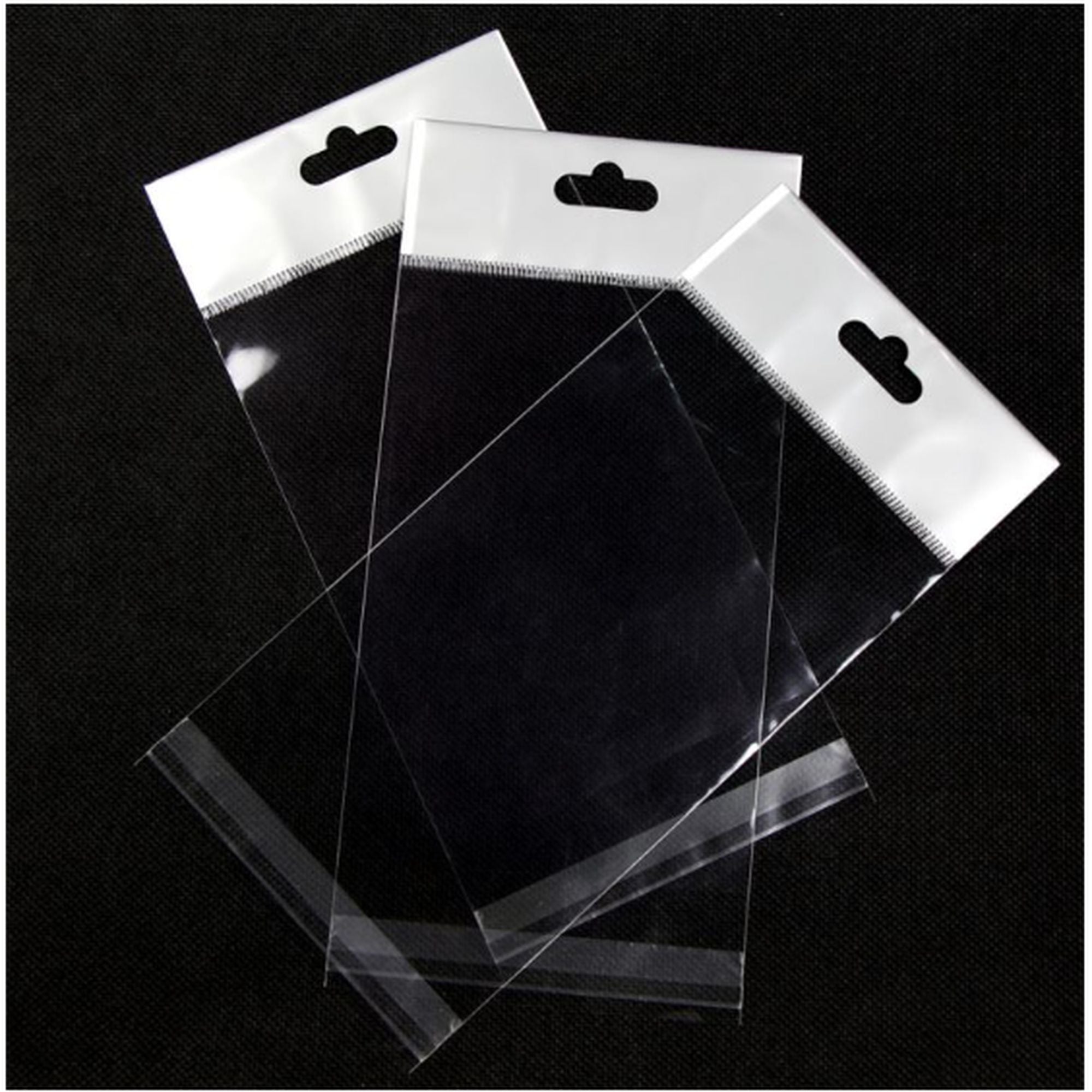 Polyprop Cellophane Selfseal Bags 6x13.5cm Euro Slot Hanging 100pack