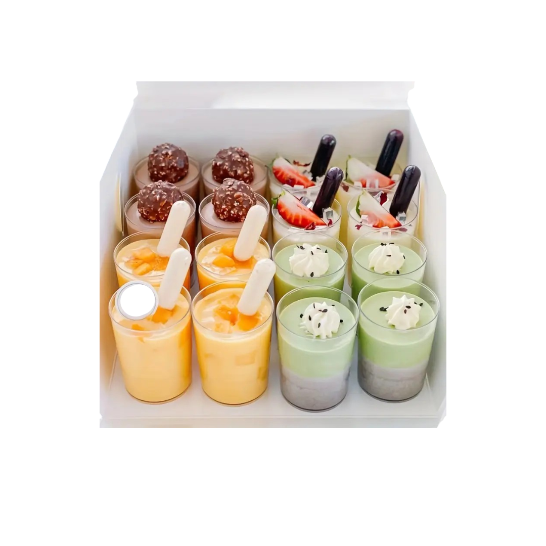 Acrylic Plastic Mini Open-Top Dessert/ Drinking Cups 4.5x4.5cm 10pack
