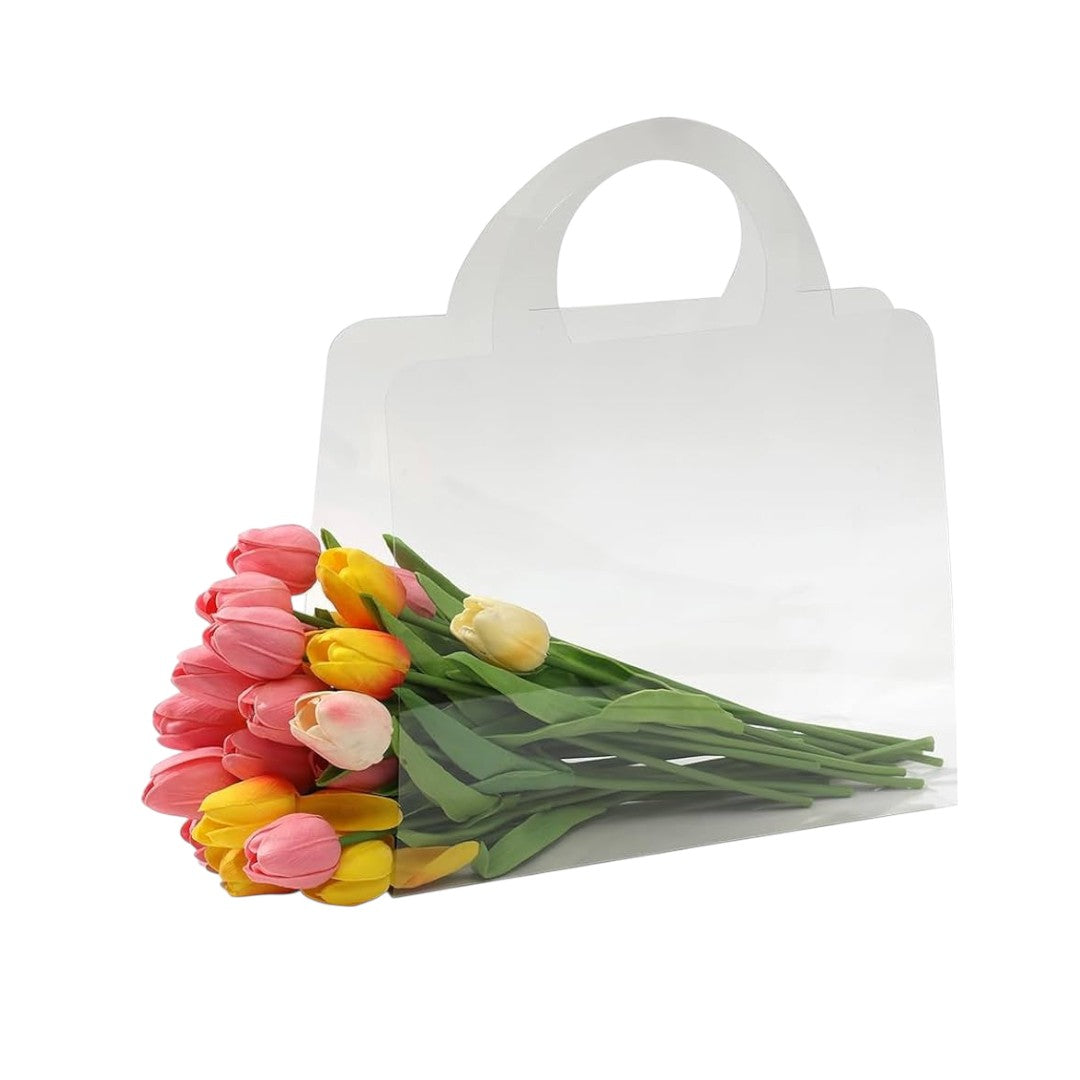 PVC Flower Gift Bag Square Clear with Handle 80x29.5cm