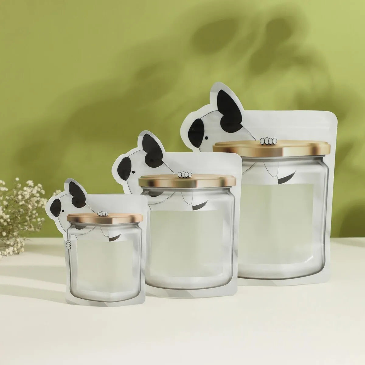 Food Saver Zip Lock Pouch Bag 15.4x20cm Stand-Up Mason Jar Shaped Resealable Storage Packaging 1pc