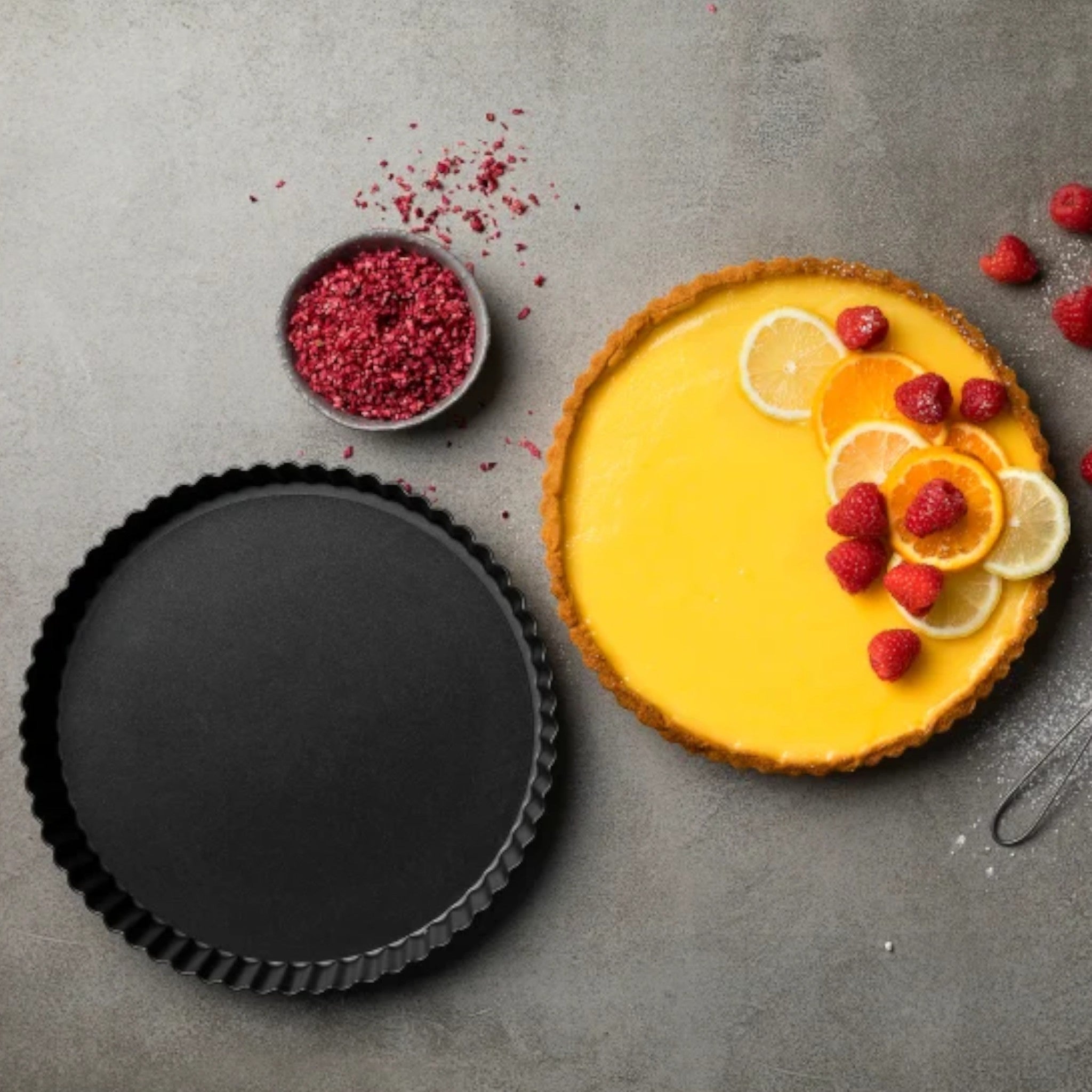 Salitanz Round Fluted Non‑Stick Tart Pan with Loose Base 23.5×3 cm