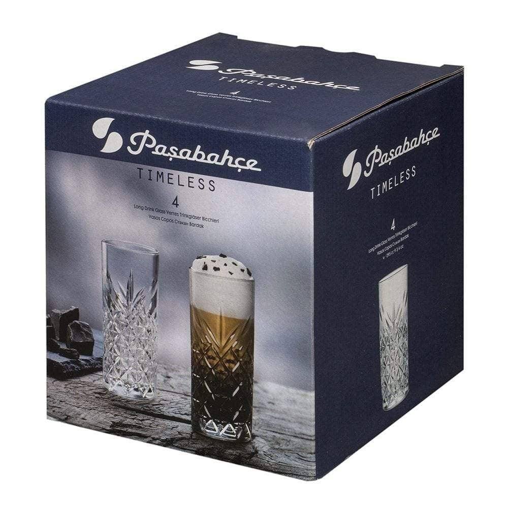 Pasabahce Timeless Hiball Glass Tumbler 365ml 4pack 23114