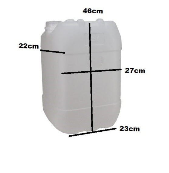 25L Plastic Jerry Can 950g - Heavy Duty Water Container Natural