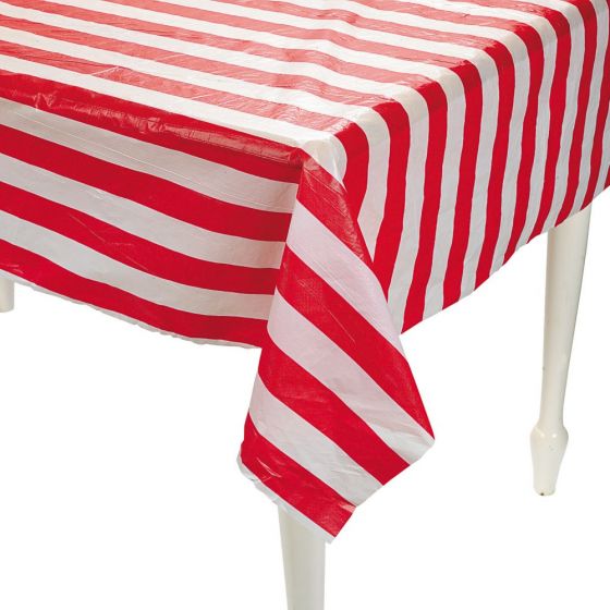 Party Table Cover 137x183cm Stripe Metallic Plastic Rectangular