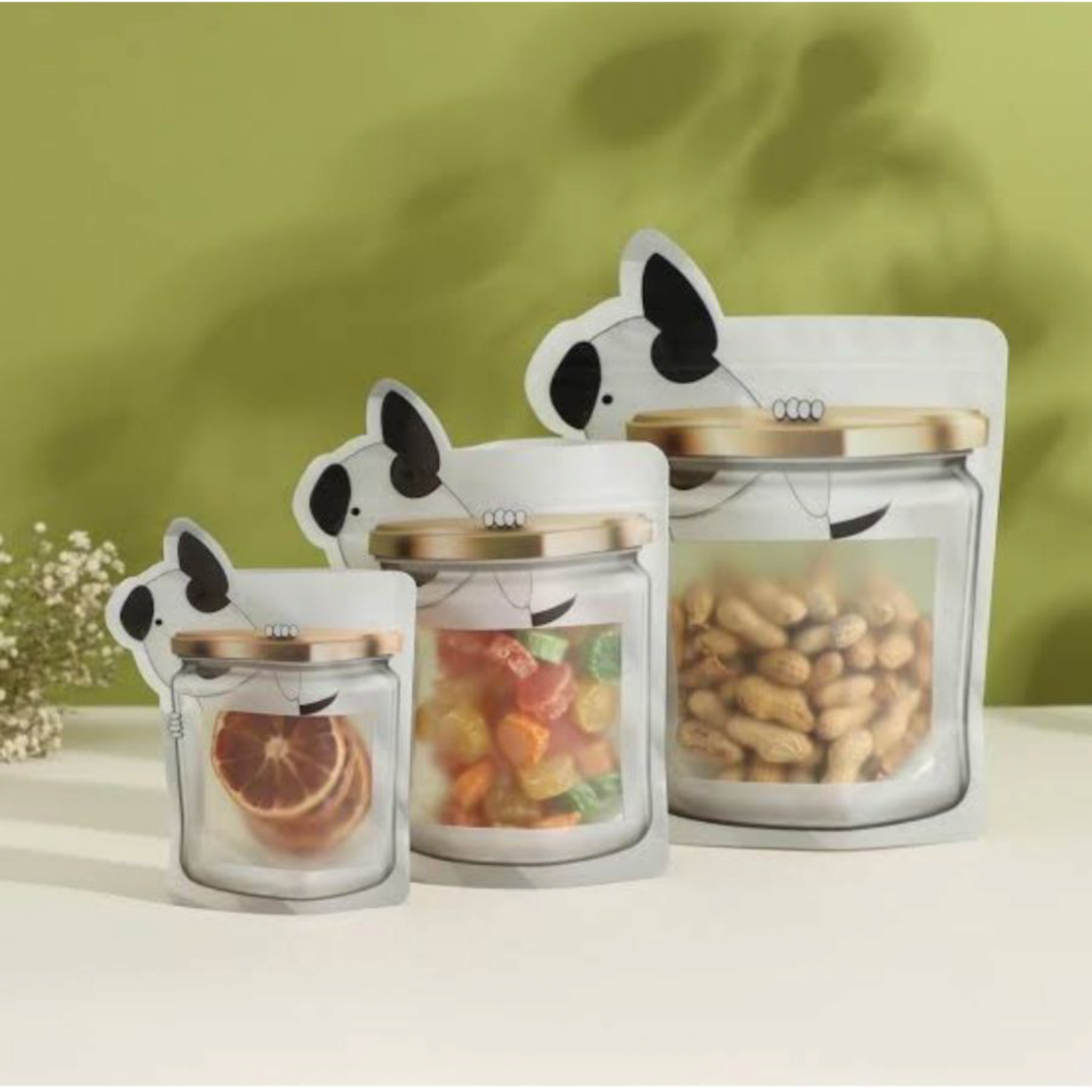 Food Saver Zip Lock Pouch Bag 15.4x20cm Stand-Up Mason Jar Shaped Resealable Storage Packaging 1pc