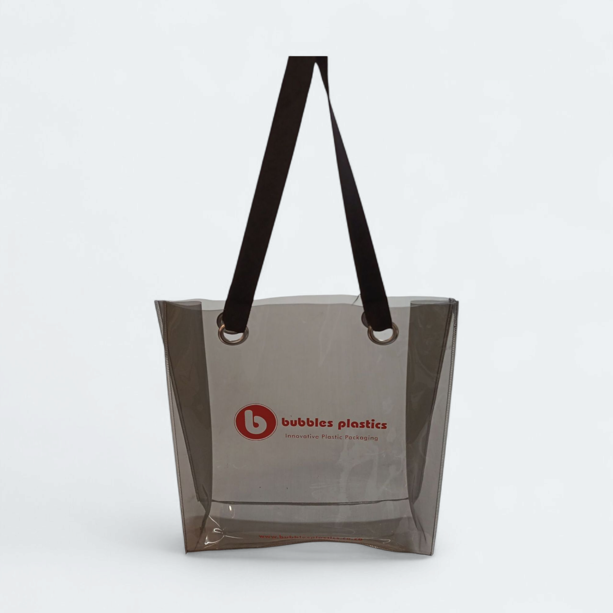 Bubbles Branded PVC Boutique Bag Black Transparent 32x34x9cm