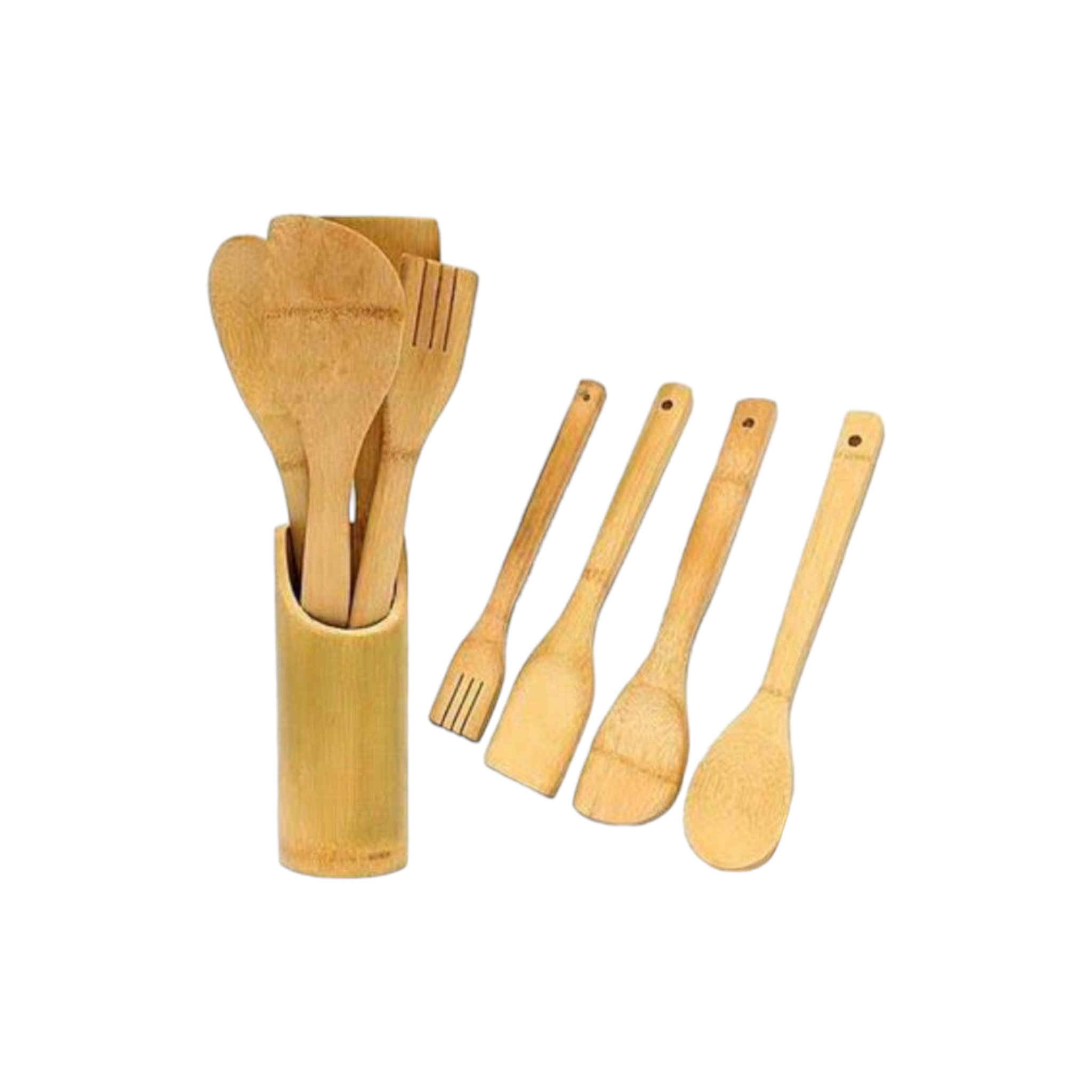 Bamboo Wooden Kitchen Cooking Utensils 5pc Set