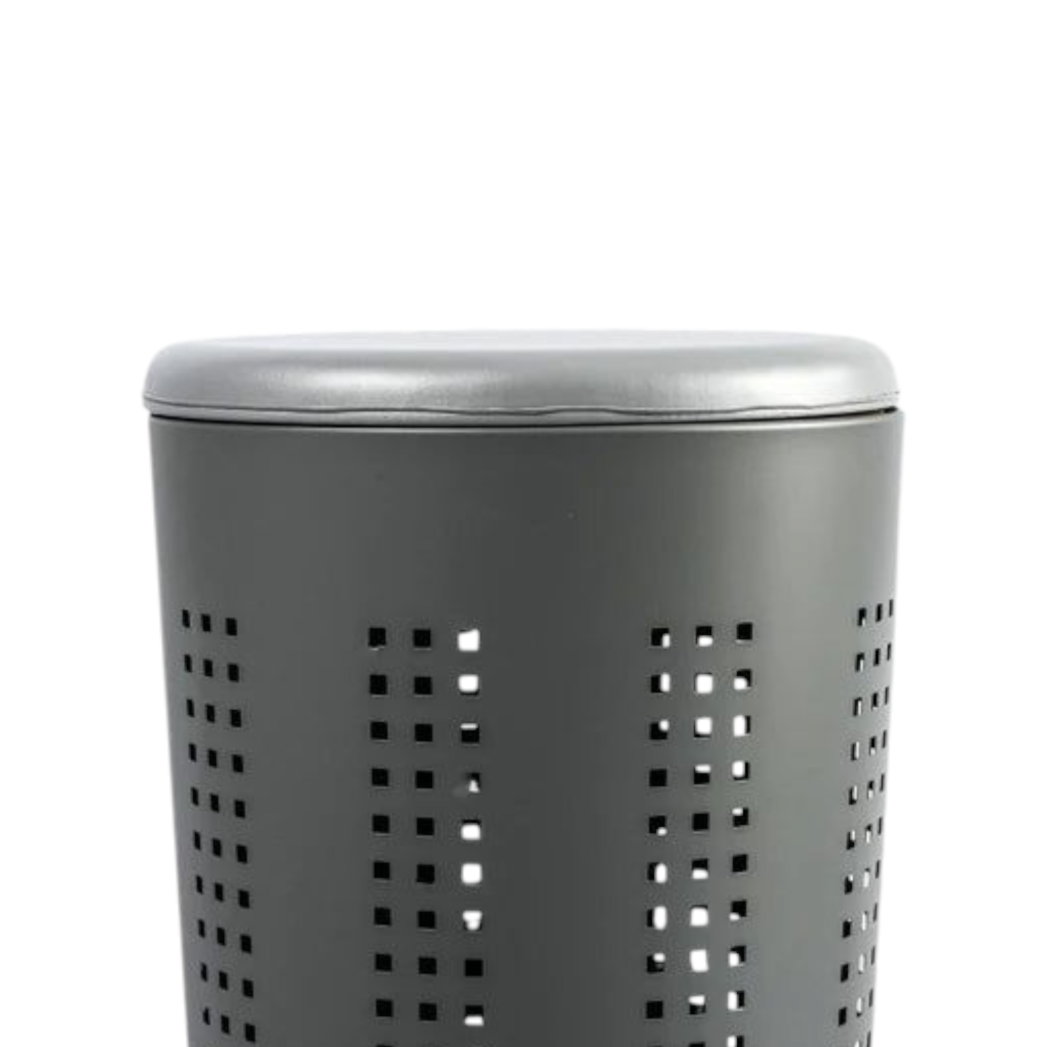 46L Matte Grey Laundry Bin With Lid