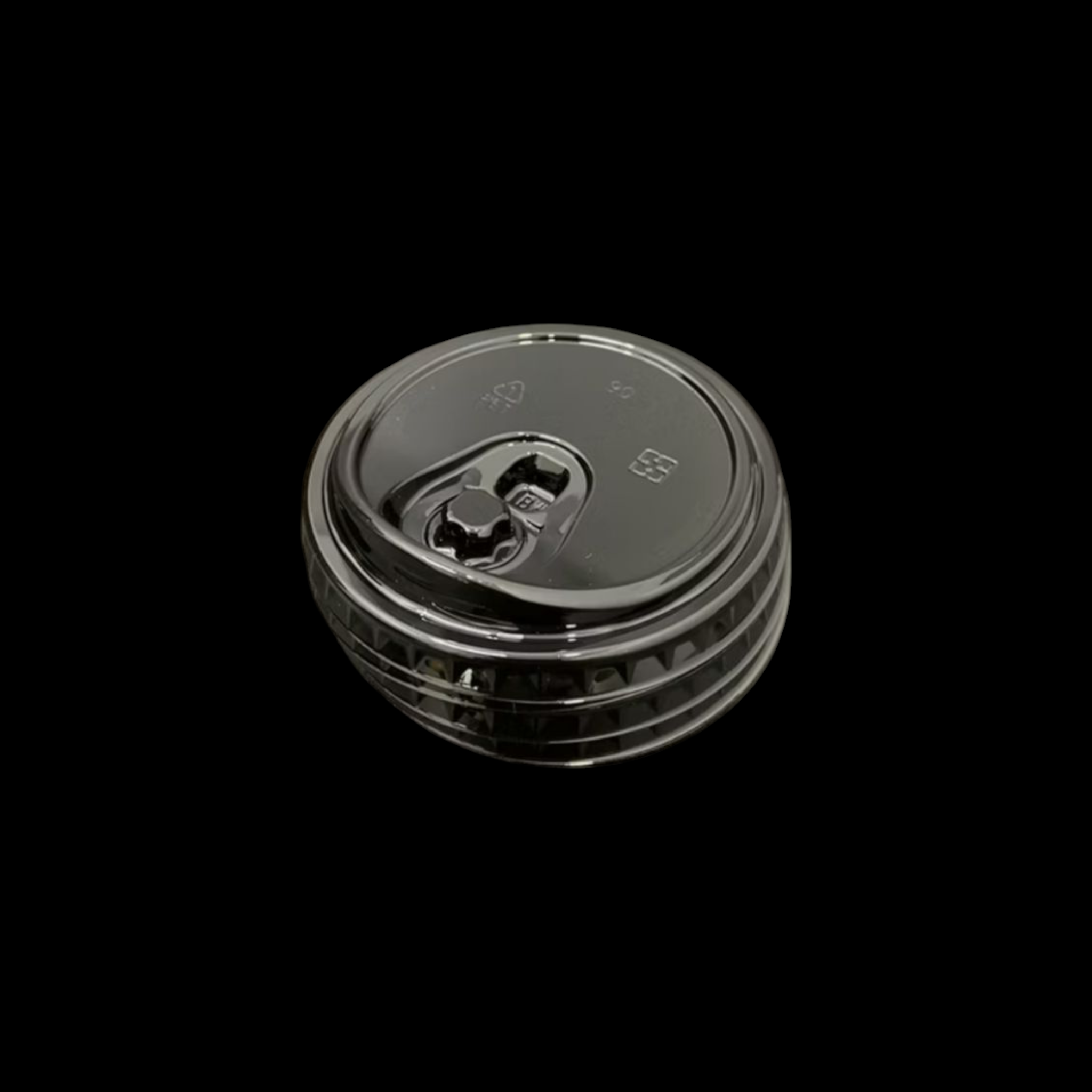 Disposable Sippy Cup Lid Transparent PLA Black 90mm 10pc