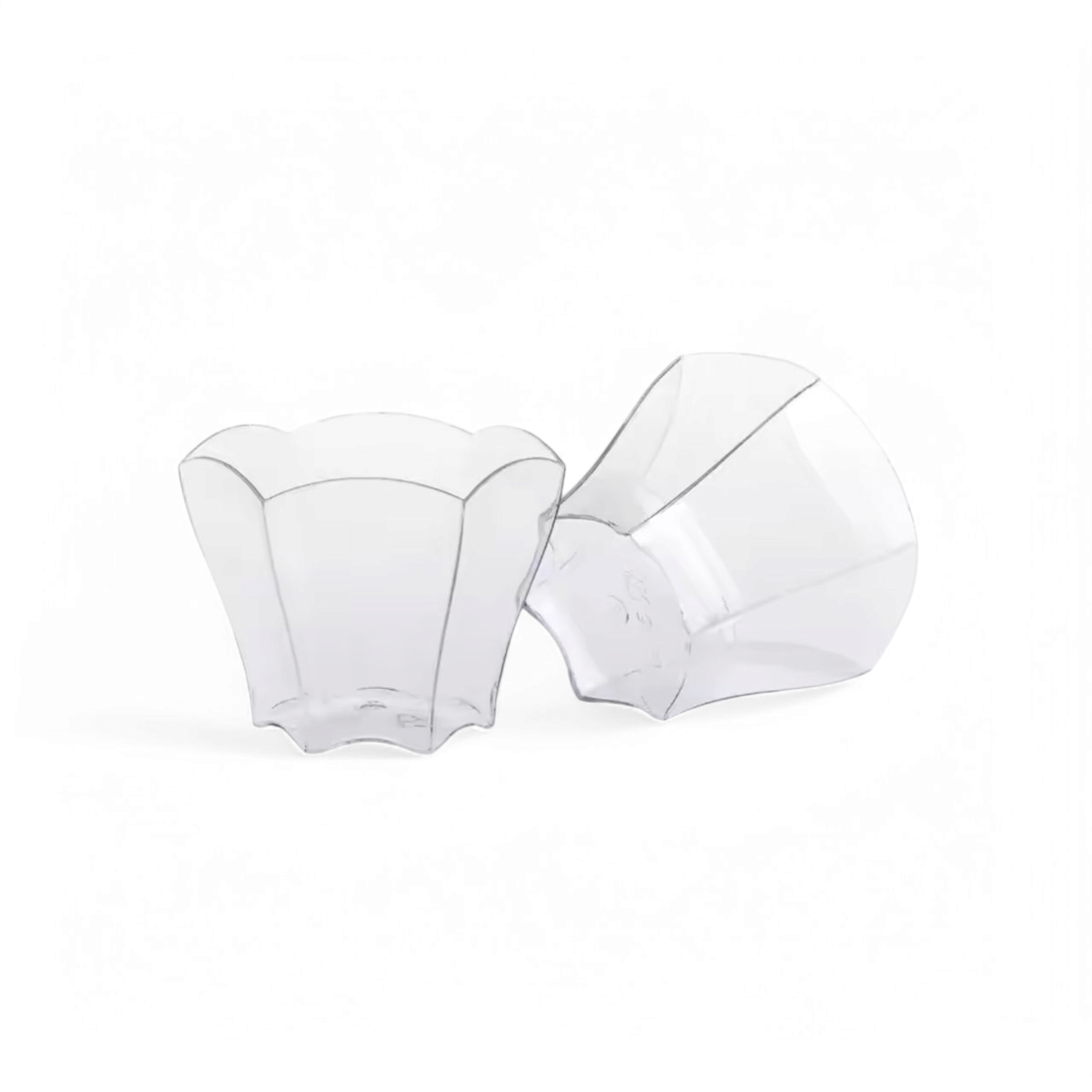 Acrylic Flower-Shaped Reusable Dessert Cup 60ml 10Pcs 7x4.2x4.4cm