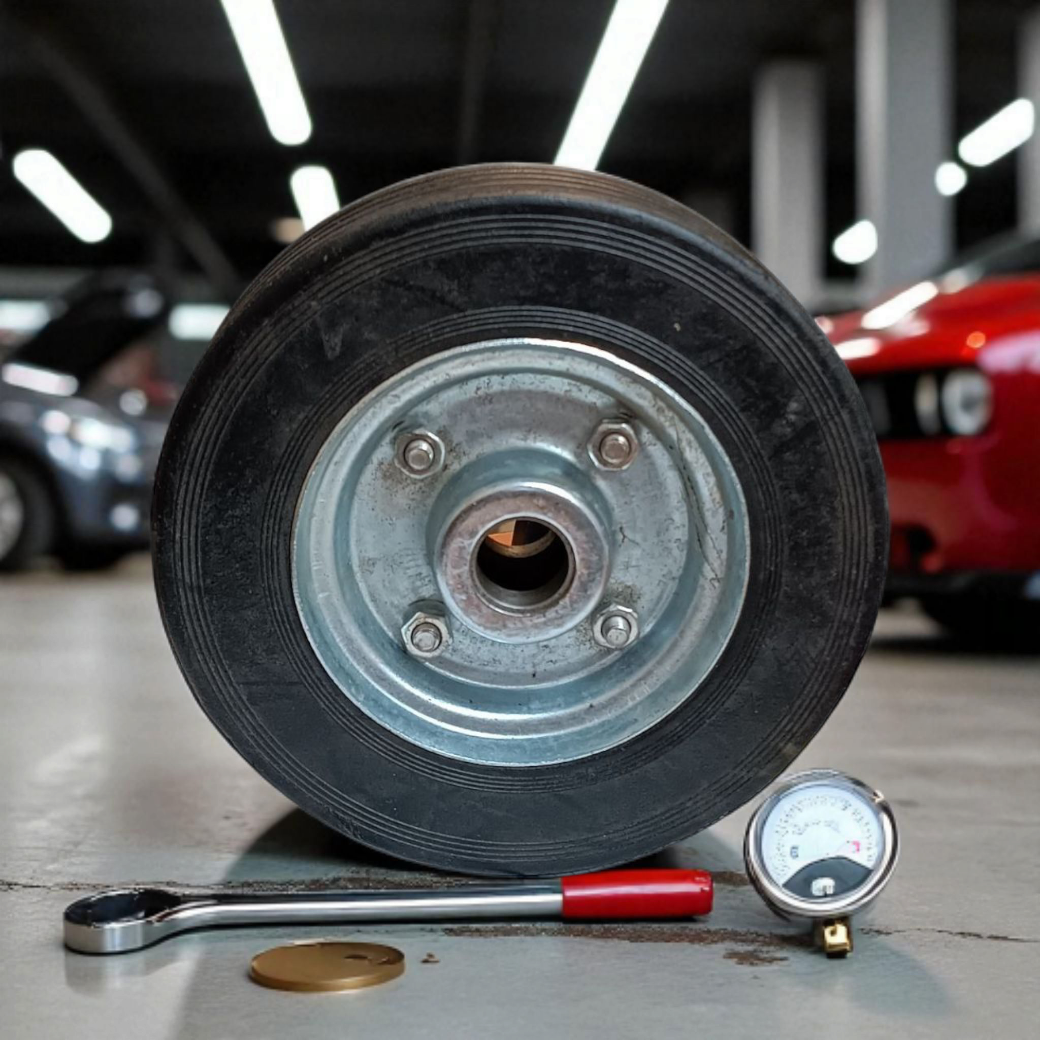 Castor Wheel 200mm Split Disc Rubber Wheel BB25 WSS0820B25