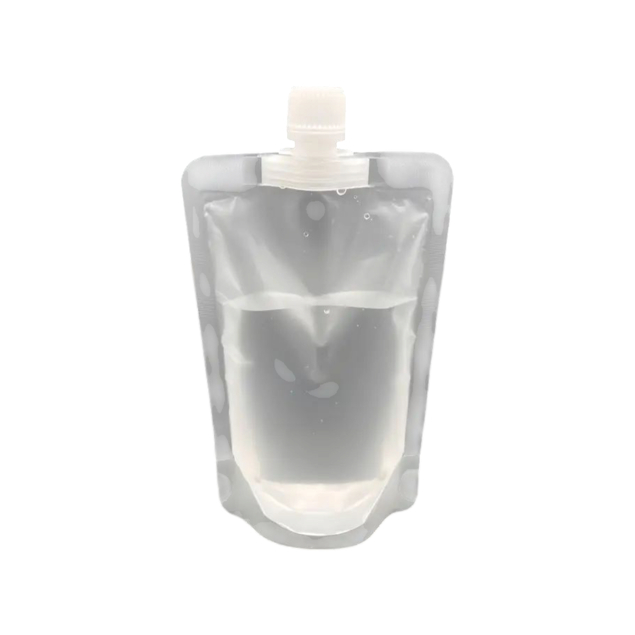 Stand-Up Drink Pouch Bag 500ml Clear with Spout  13x19x3.5cm 100mic Resealable Beverage Packaging