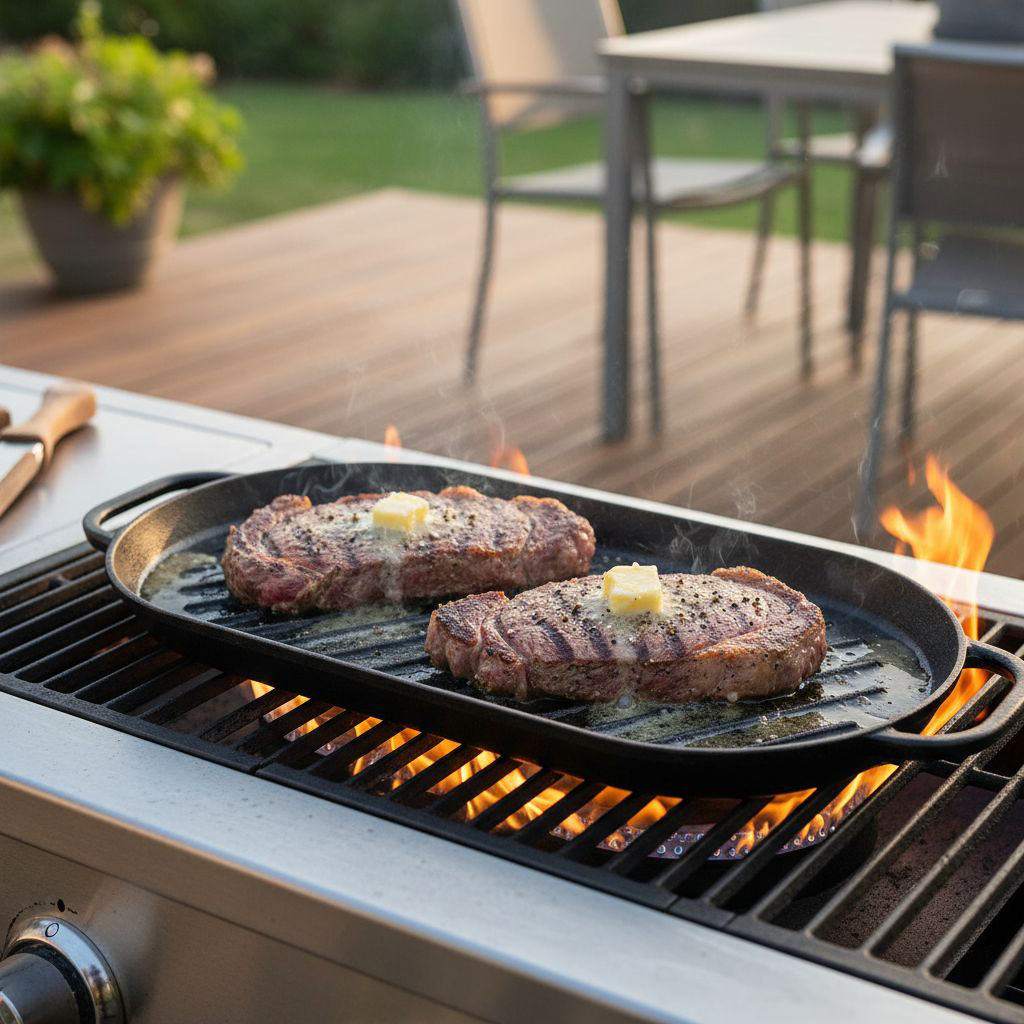 Totai Cast Iron Oval Grill Pan 38x17x2cm