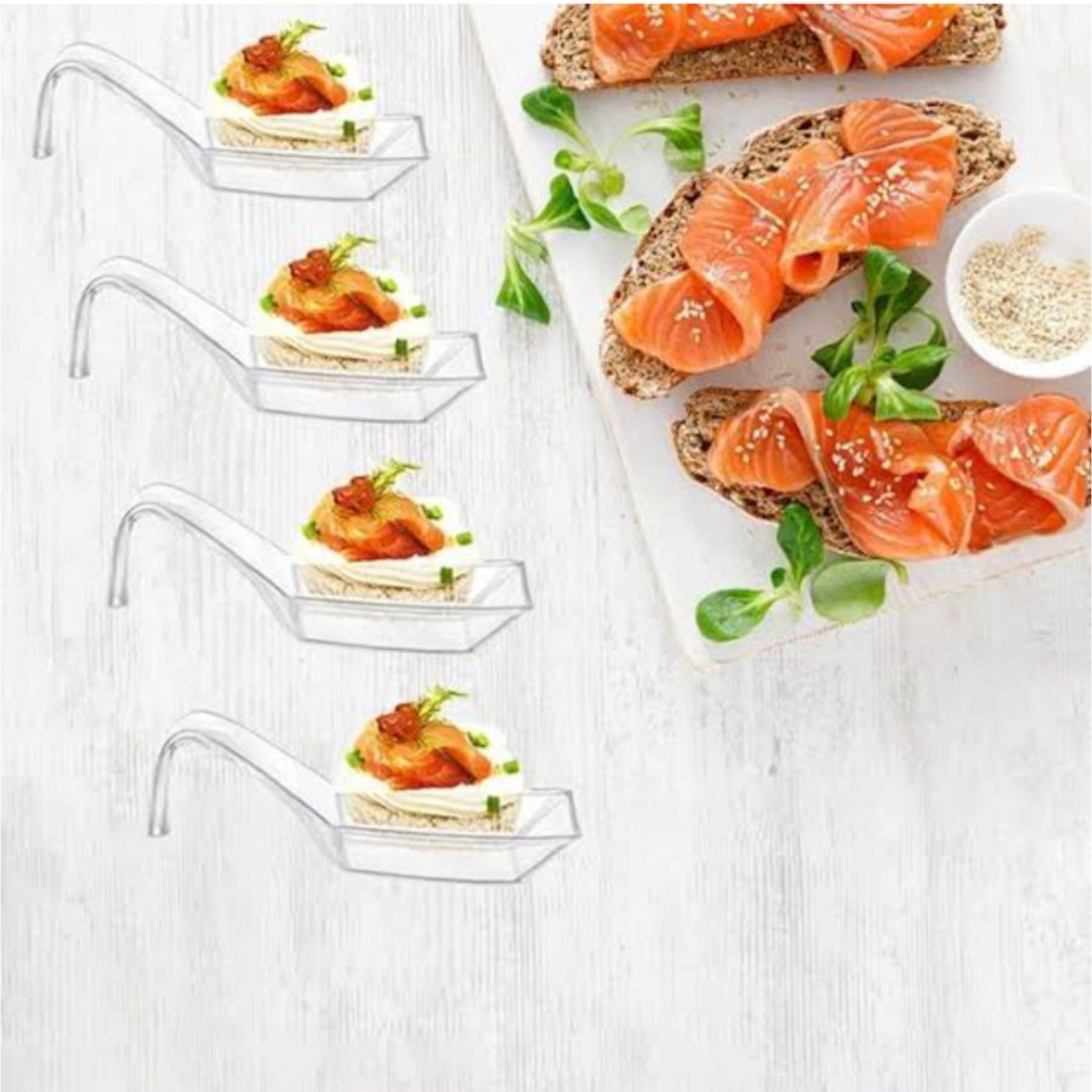 Acrylic Clear Spoon Shaped Dessert Bowls 9.5x3.8x3cm 10Pcs