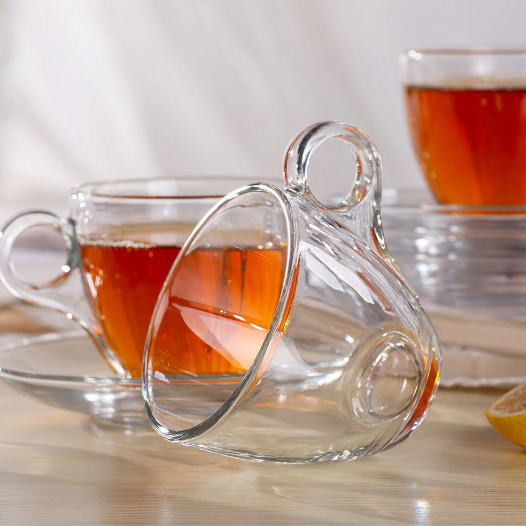 Deli Glass Coffee Set Cup & Saucer 12pcs