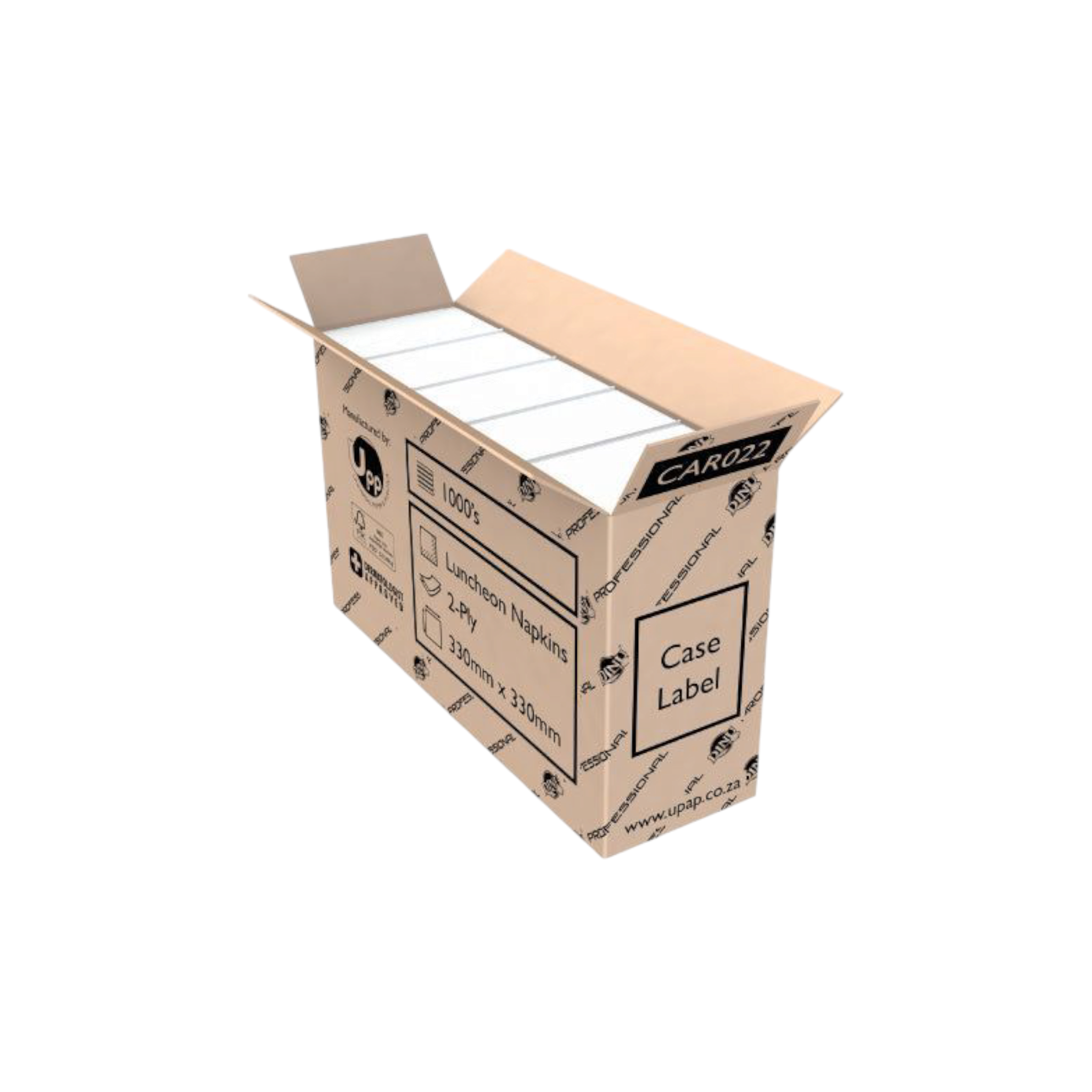 Dinu Professional Napkin Serviettes Square 2ply 330x33xmm  1000s