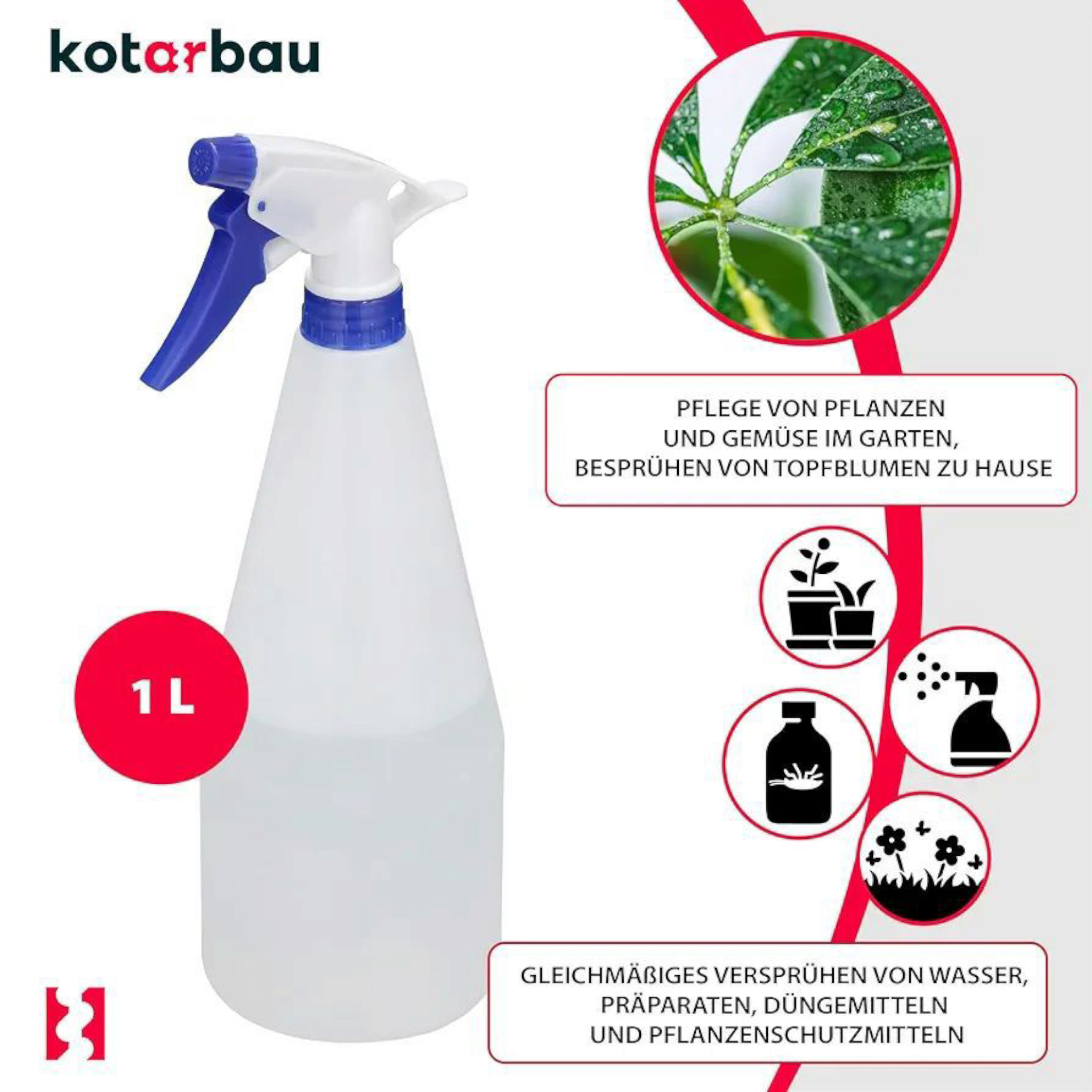 1L Trigger Sprayer HDPE Bottle Heavy Duty