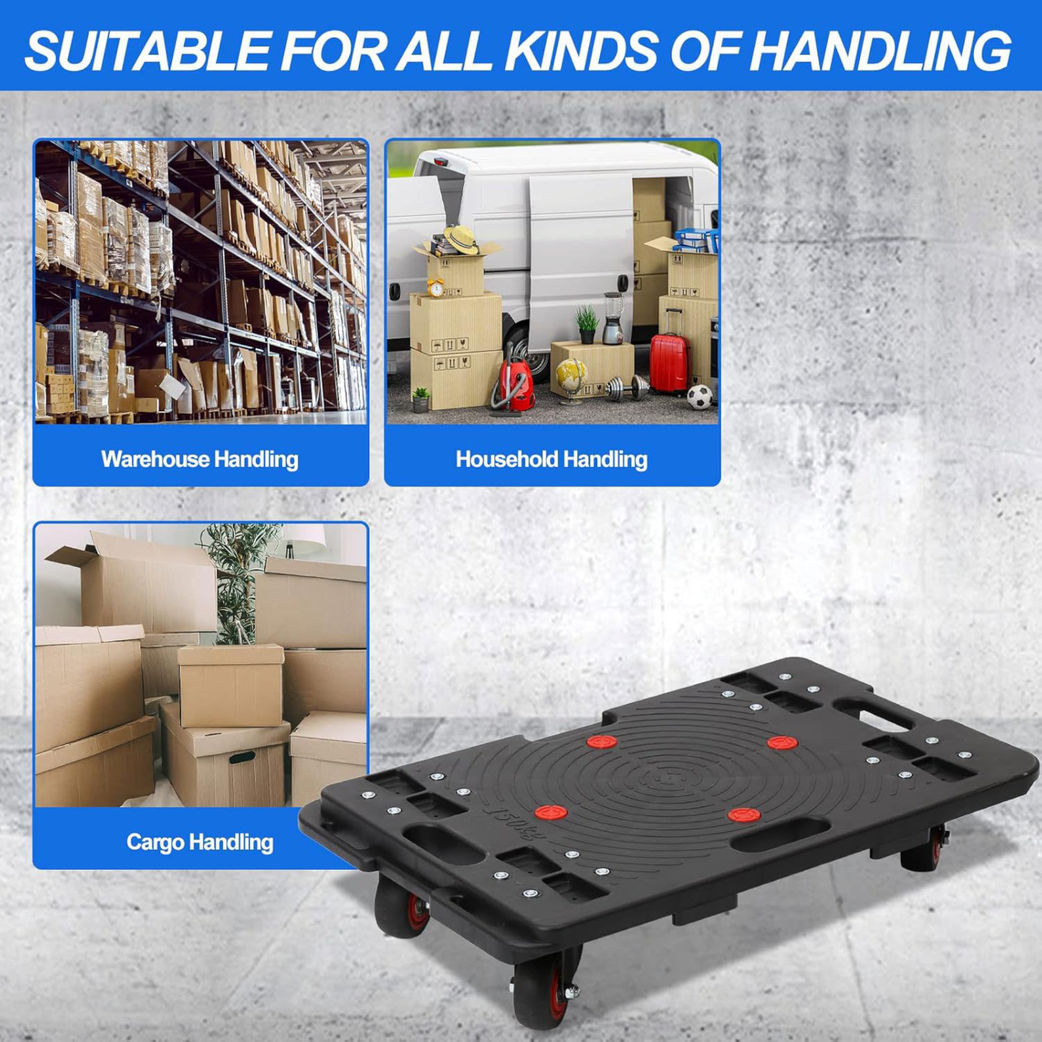 Dolly Trolley 600x400mm 150kg Plastic