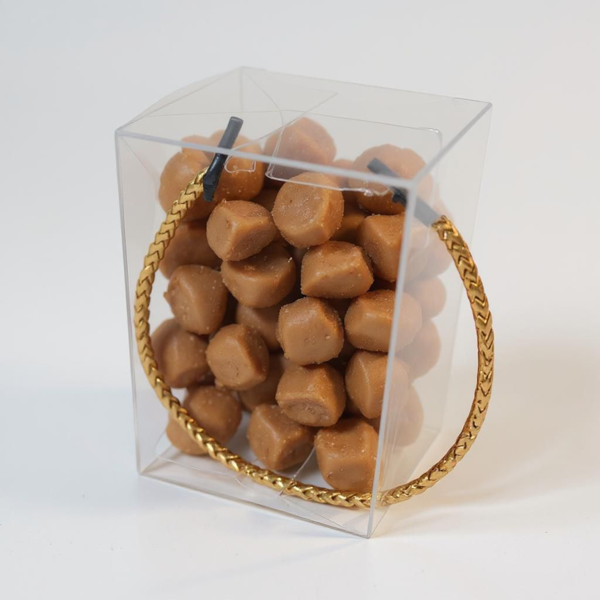 PVC Gift Box Transparent with Gold Cardboard Base & Rope String Handle 12pack