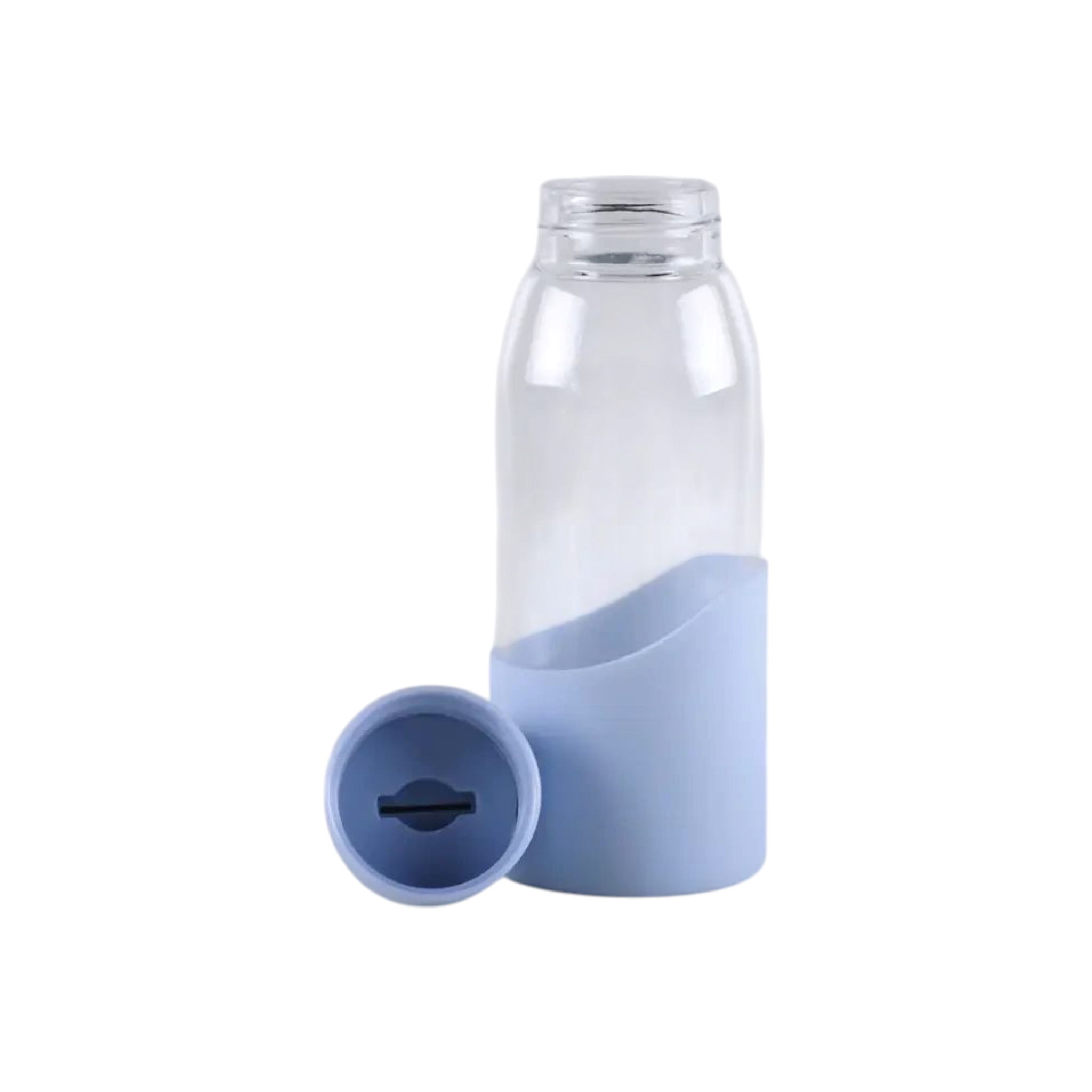 Glass Water Bottle with Handy Lid & Silicone Sleeve 360ml
