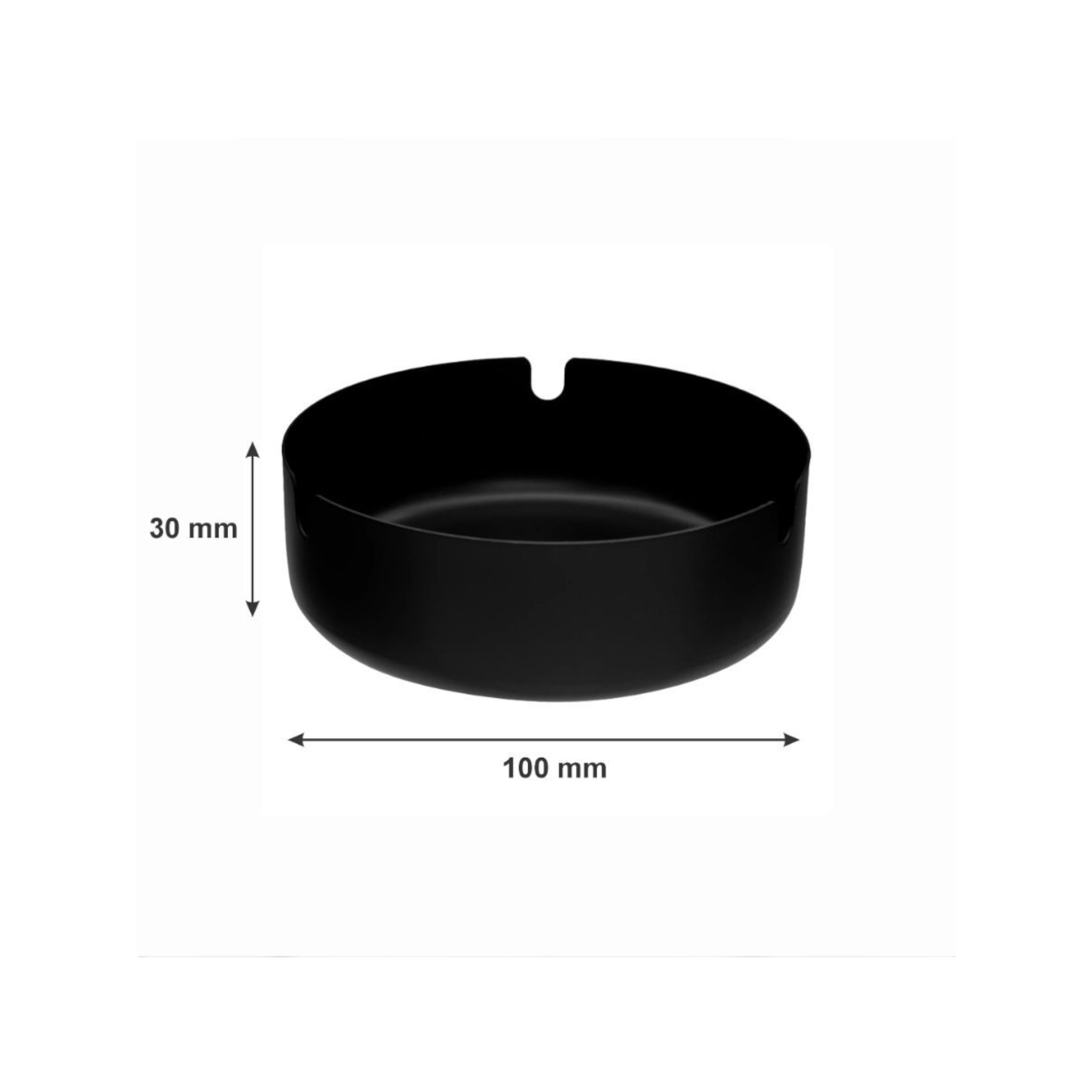 Bar Butler Ashtray Round Stainless Steel Powder Coated Black 100x30mm