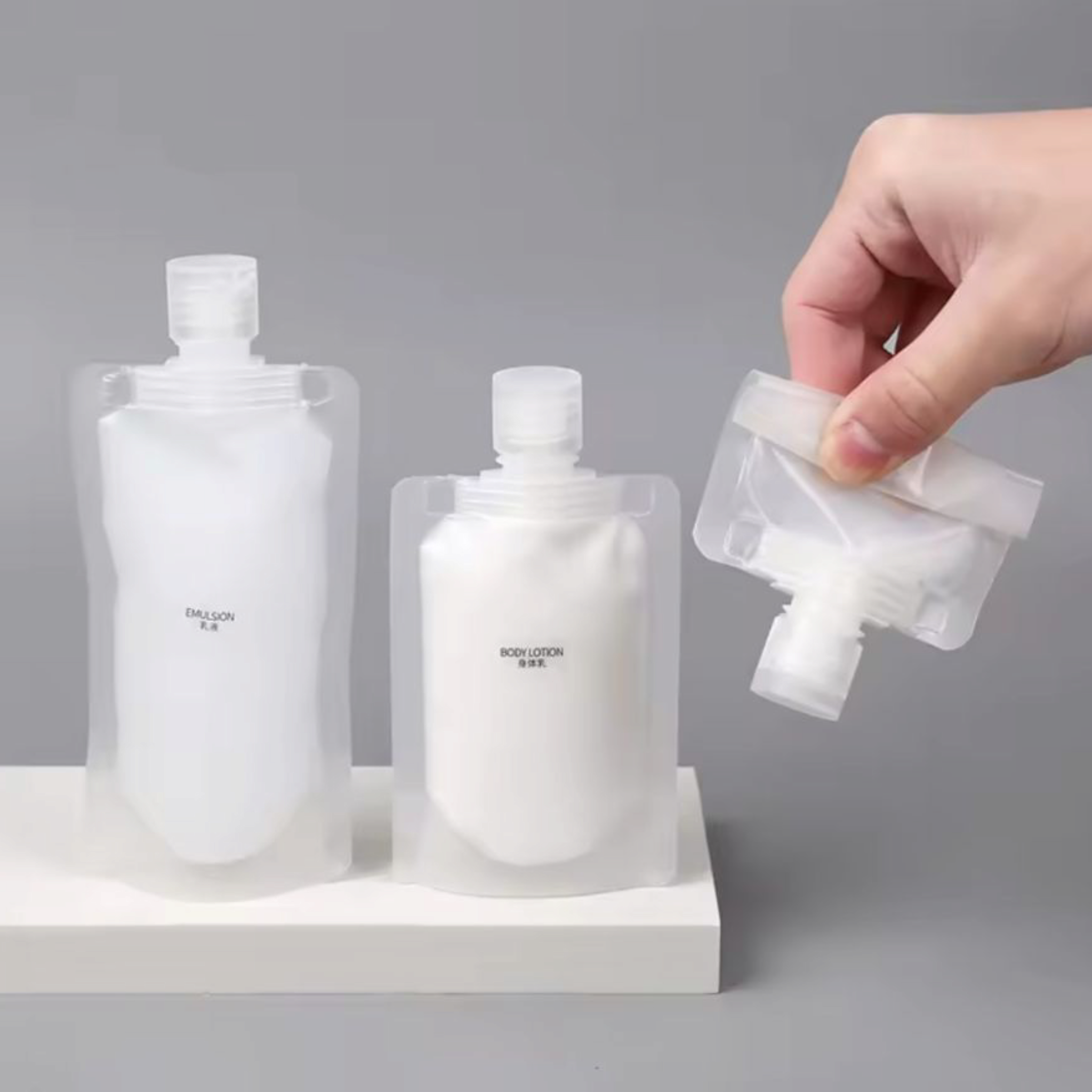 Food Grade Travel Cosmetic Lotion Shampoo Liquid Pouch Bag Sub-Packaging Clear