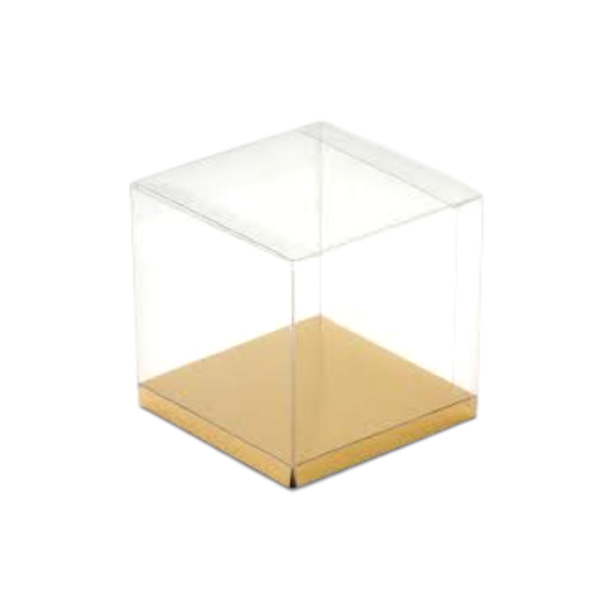 PVC Gift Box Transparent with Gold Cardboard Base