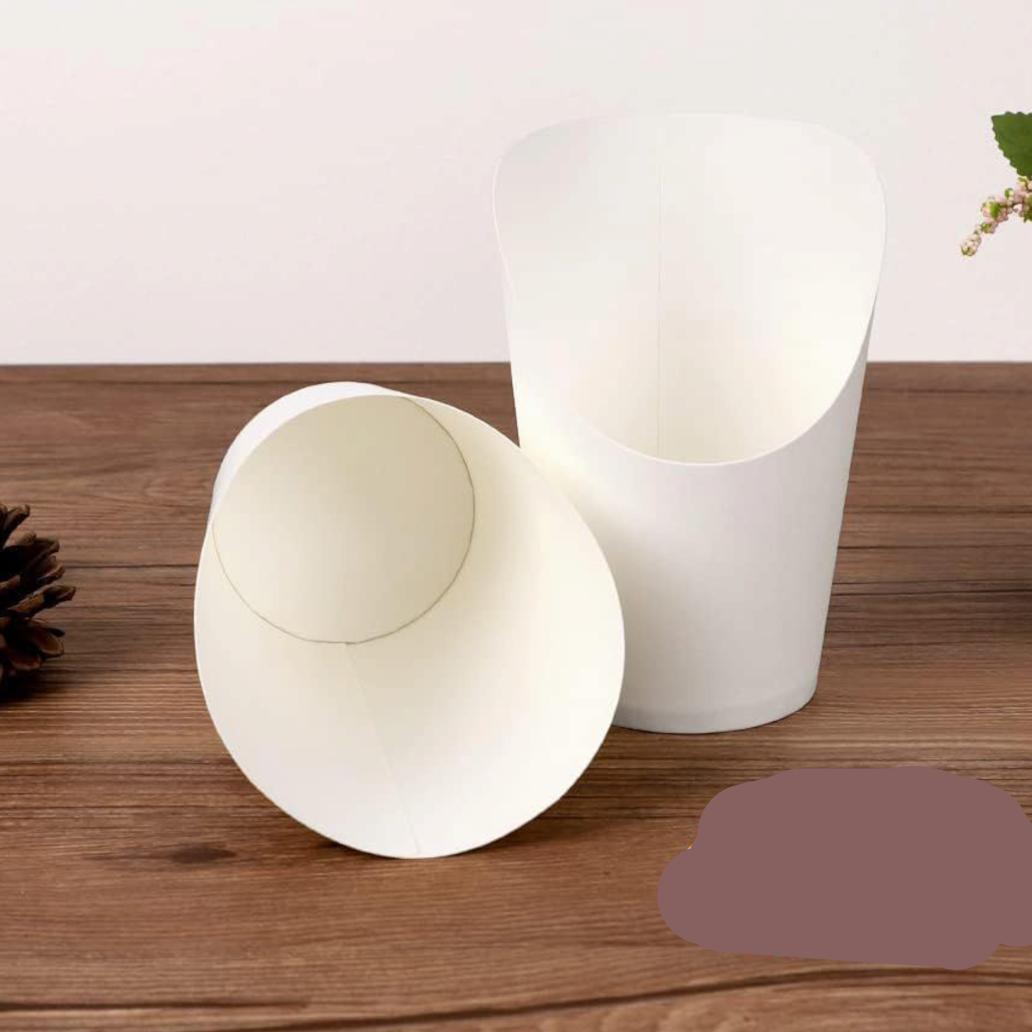 Disposable Kraft French Fries Takeaway Cups White 10pack