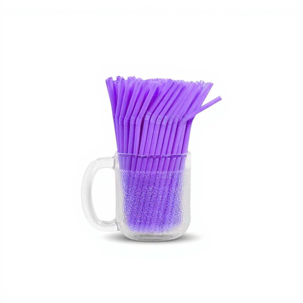 Flexible Bendy Straws Plastic 5mm 100pack