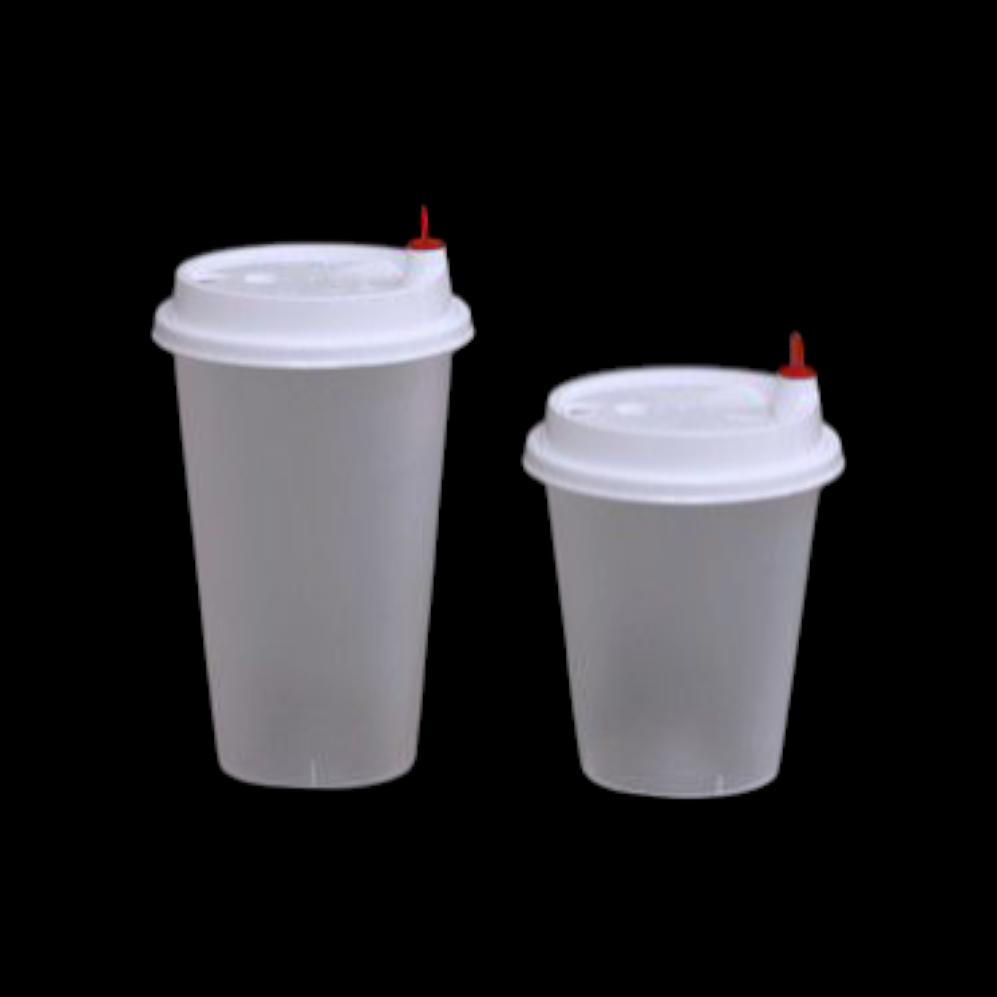 350ml Frosted Smoothie Cup Plastic with Lid & Red Heart Sip Plug 10pack