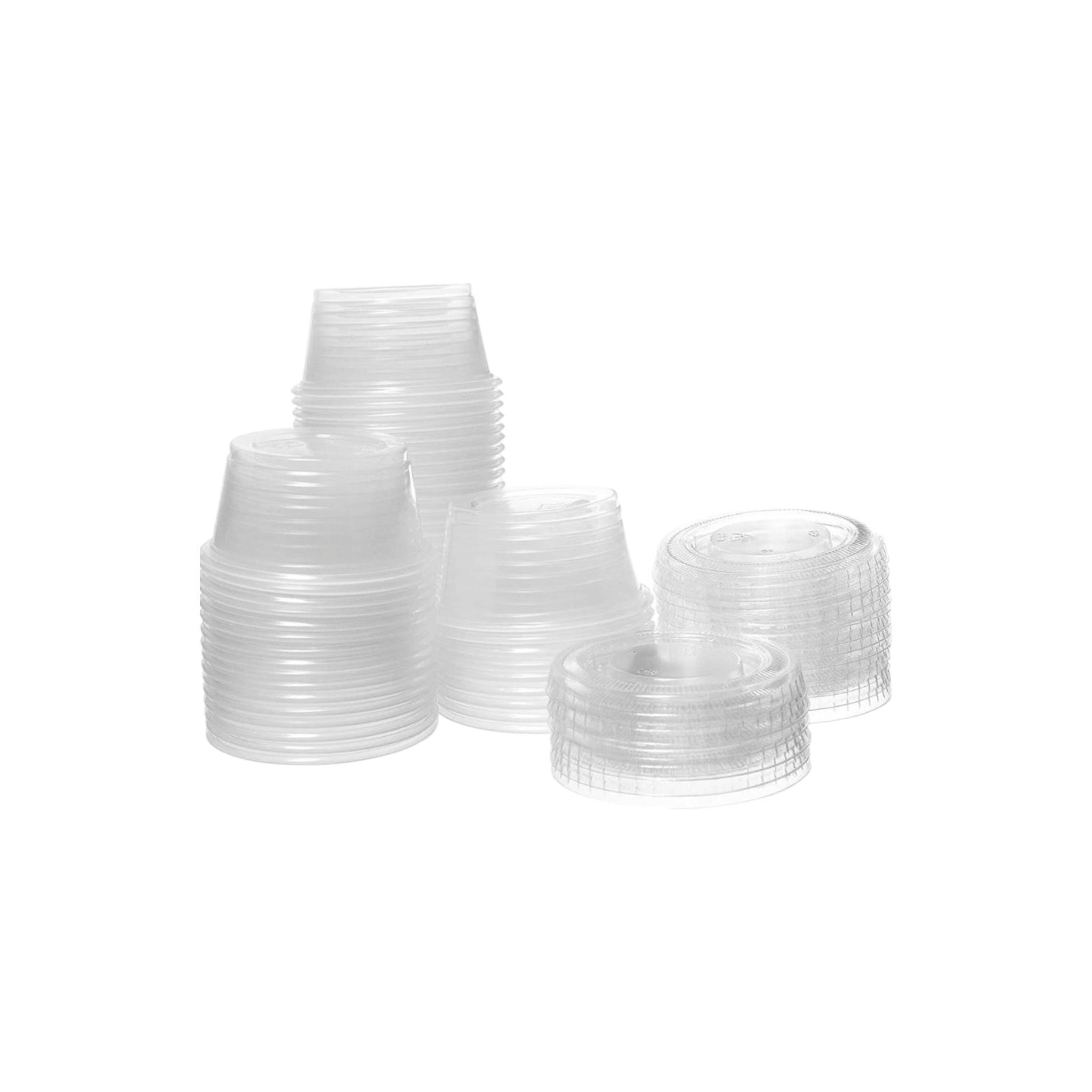 Disposable PP Takeaway Sauce Tubs Round - Plastic Dipping Container with Lid 100pack