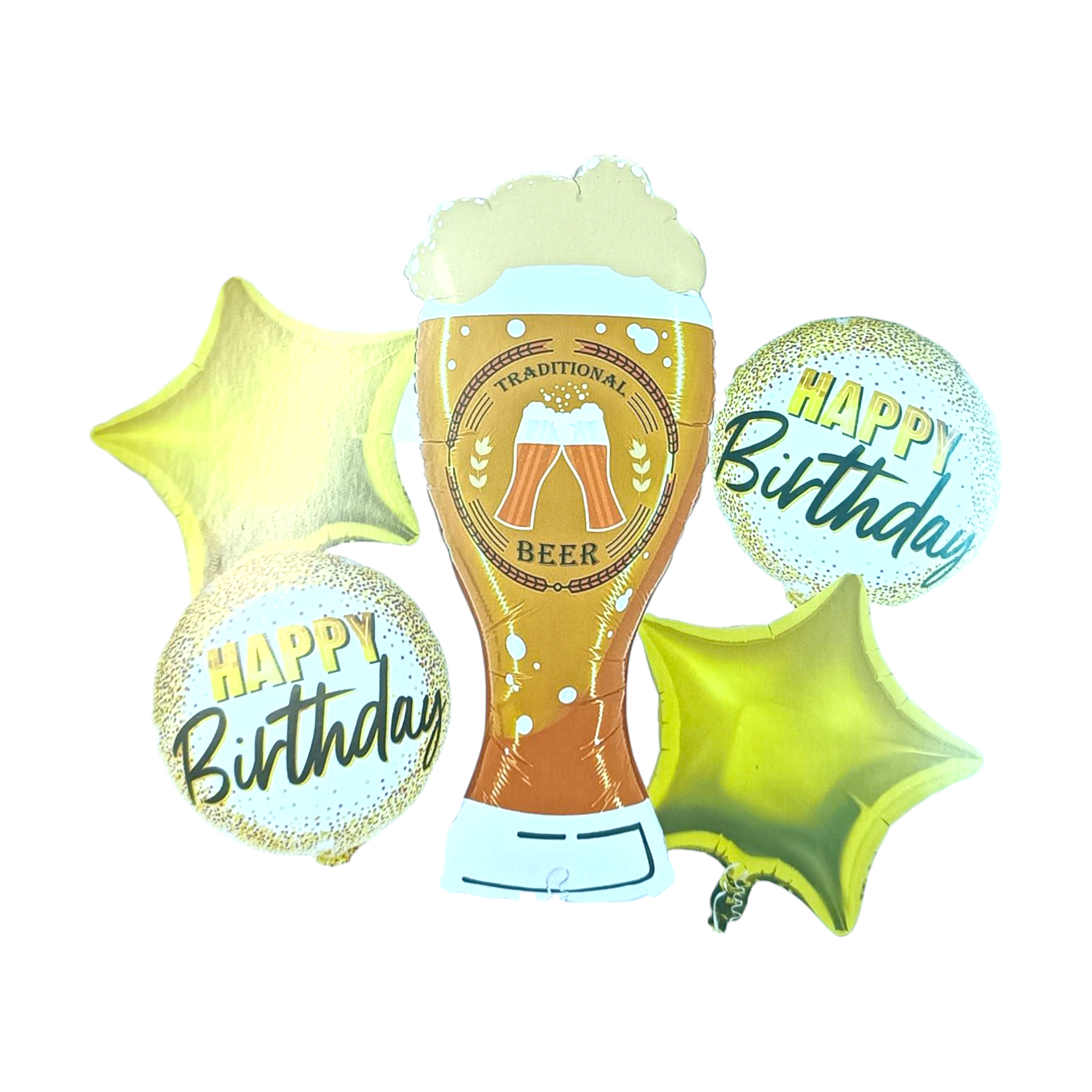 Happy Birthday Traditional Beer Balloon 5pcs Set