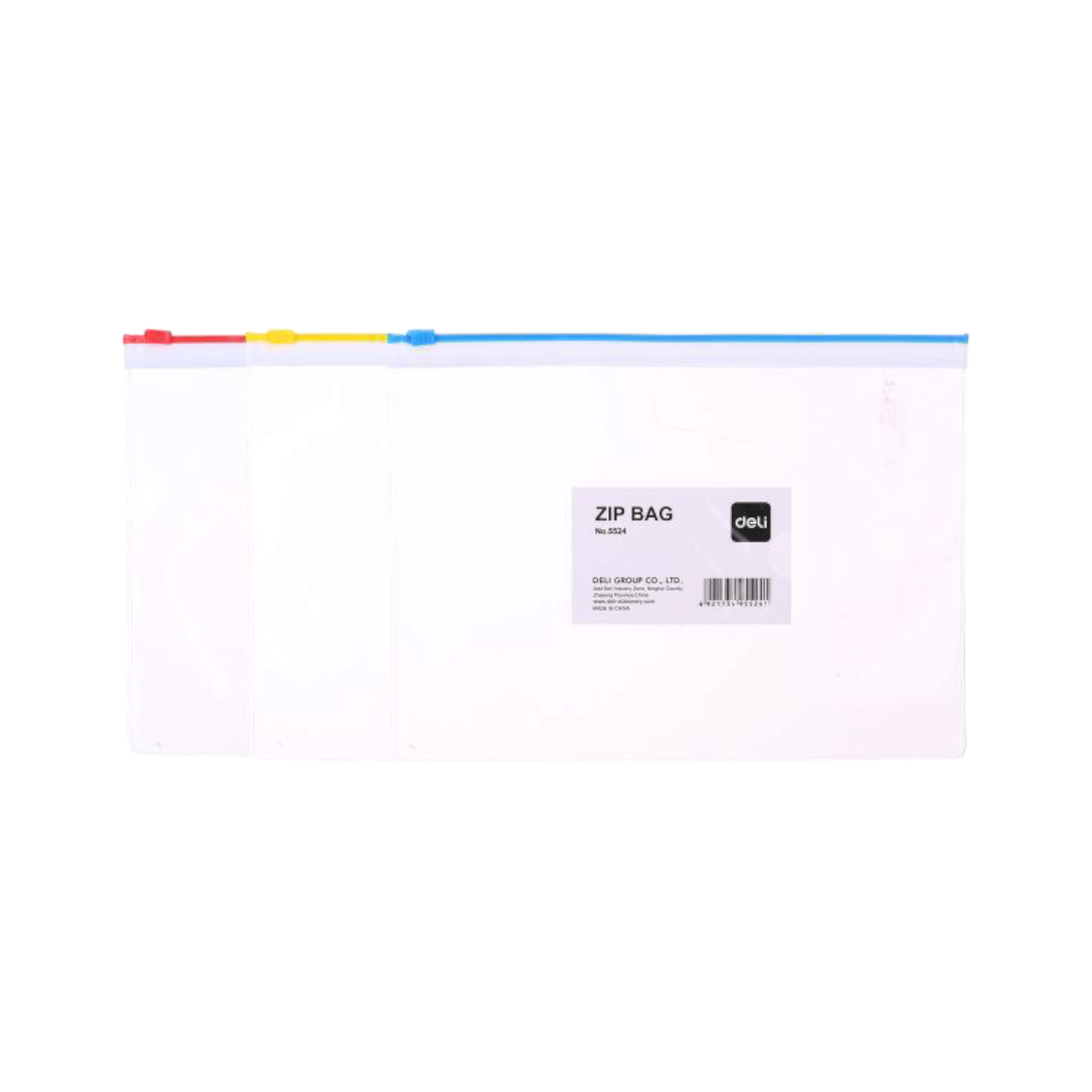 Deli PVC A5 Zip Bag with Plastic Zip Multicolor